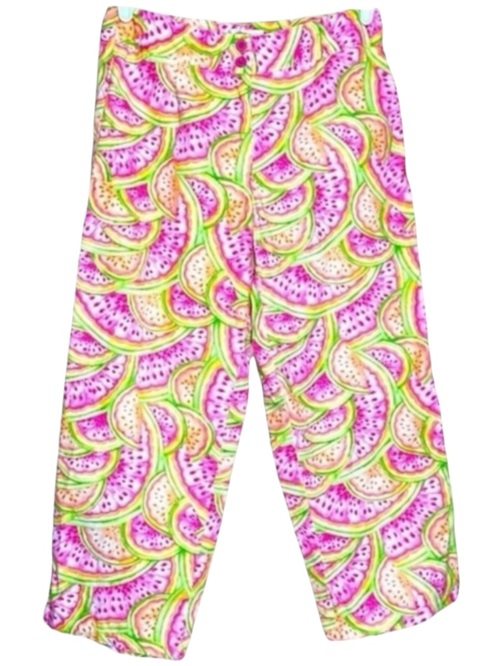 Talbots Capri Pants Watermelon Fruit Print Size 6 Summer Coastal Resort
